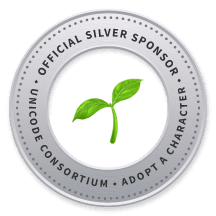Unicode Consortium official silver sponsor badge for the seedling emoji